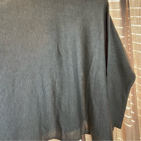 NWT Calvin Klein Tan Leather Buckle Cowl Neck Poncho Sweater Large/Extra Large - Picture 14 of 14